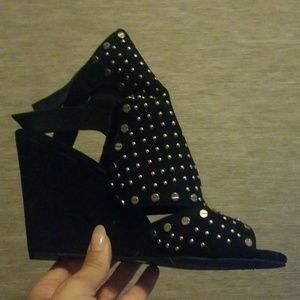 Black studded heels